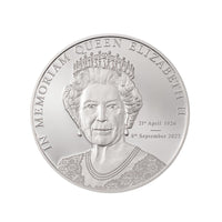in memoriam queen elizabeth II 5 dollar argent 2022