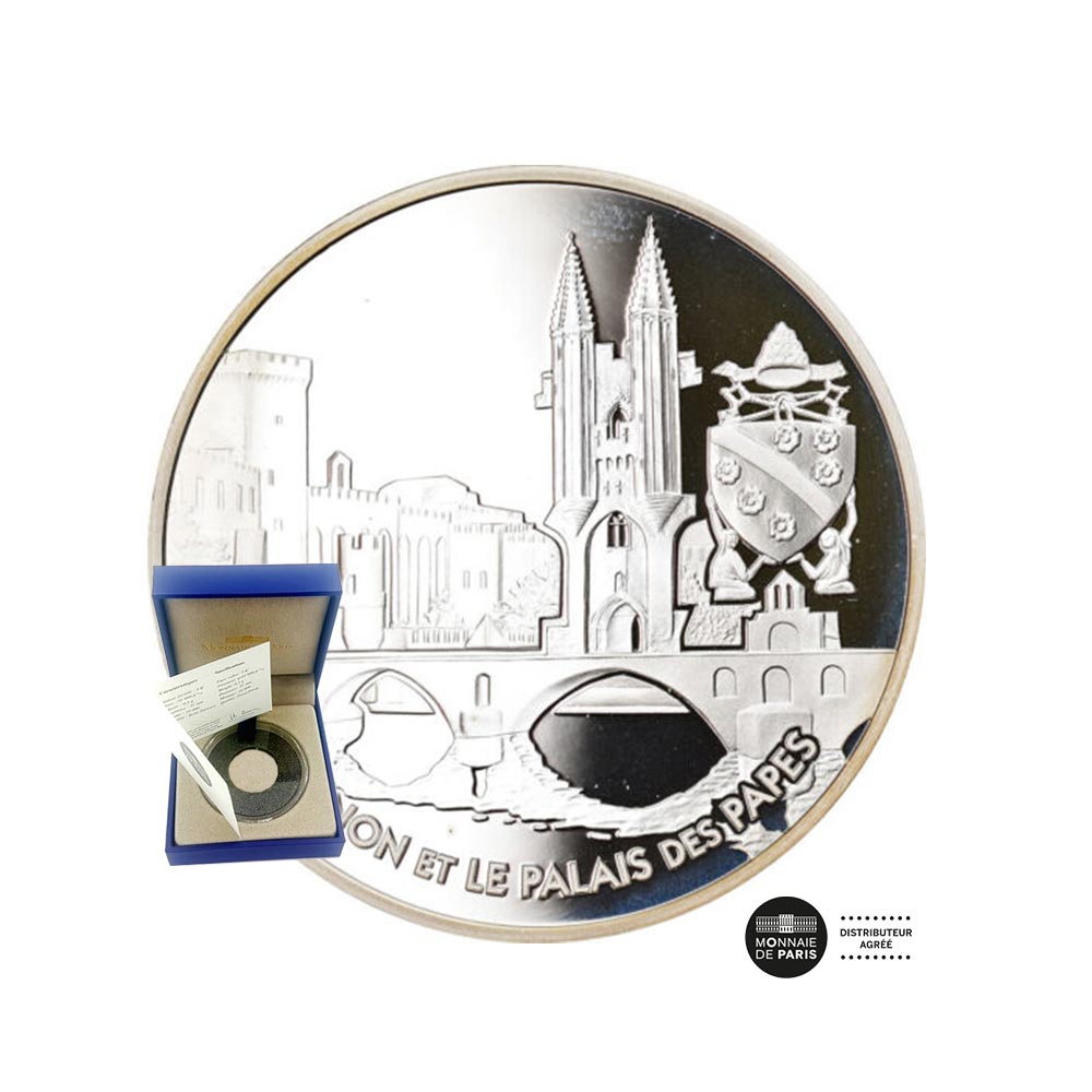 Avignon et le palais des Papes - Monnaie de 1,5€ Argent - BE 2004