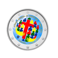 Portugal 2023 - 2 Euro Commémorative - Journée Mondiale de la Jeunesse Lisbonne - Colorisée