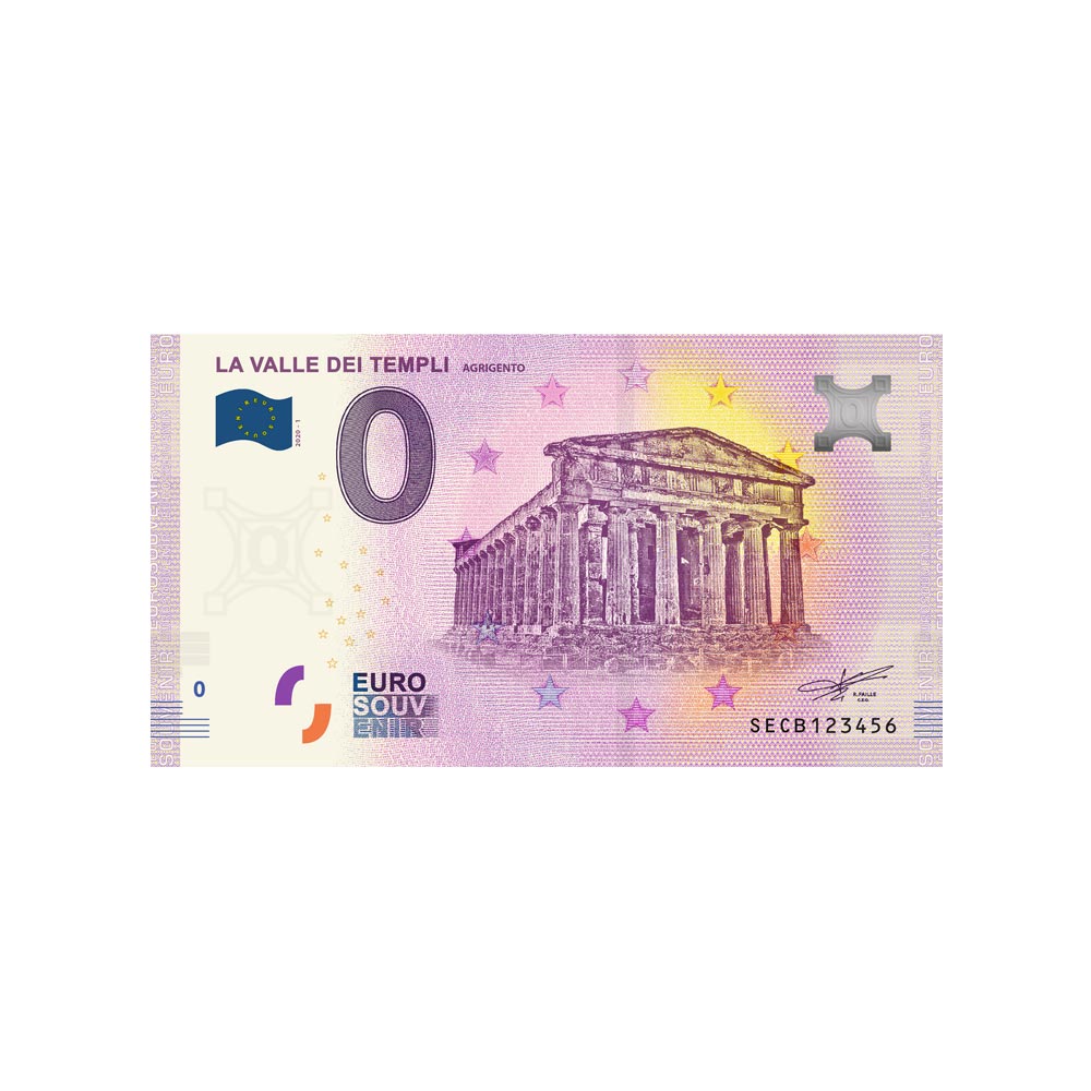 Billet souvenir de zéro euro - La valle dei Templi - Italie - 2020