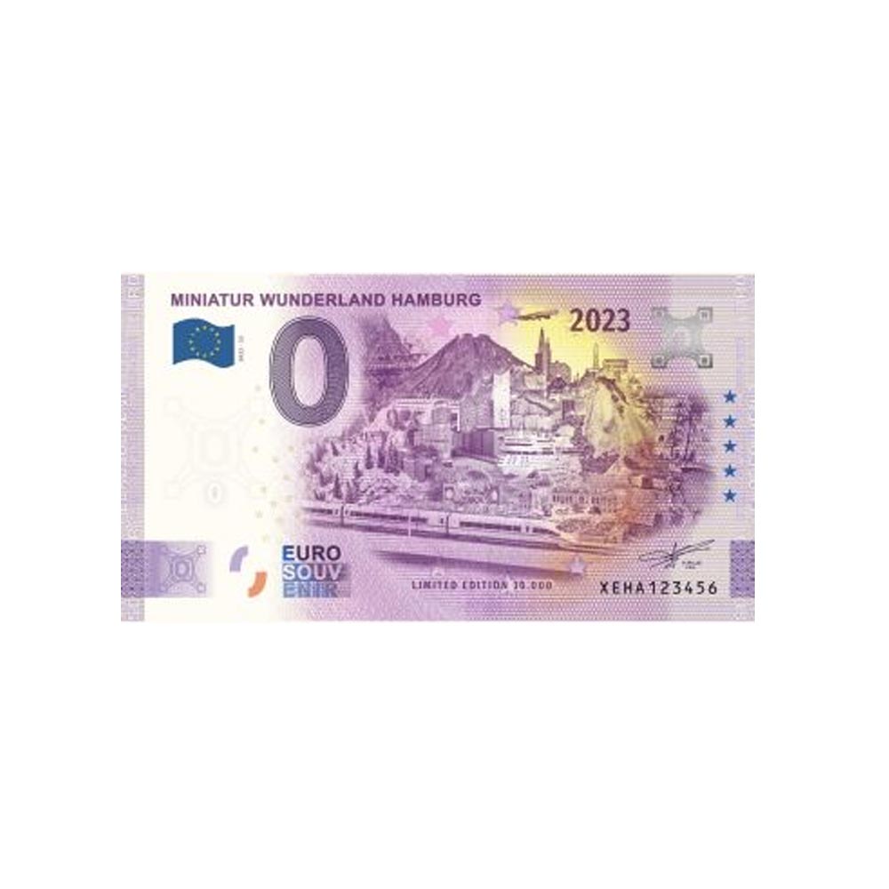 Billet souvenir de zéro euro - Miniatur Wunderland Hamburg 2 - Allemagne - 2023