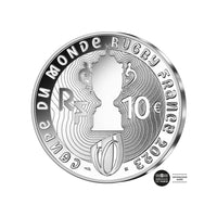 coupe du monde du rugby 10 euro argent revers
