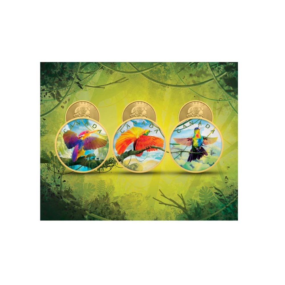 Colours of Paradise - Lot de 3 monnaies de 5 Dollar Argent - BU 2022