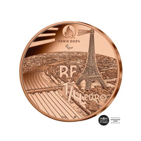 monnaie de 1/4 bronze JO 2024 cécifoot