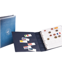 ALBUM NUMISMATIQUE POUR EUROS, FORMAT NUMIS, AVEC ÉTUI DE PROTECTION, BLEU - pieces-et-monnaies.com