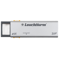 LOUPE DE POCHE EXTRACTIBLE À LED DUPLEX AVEC GROSSISSEMENT X 3 ET X 6, RECHARGEABLE - pieces-et-monnaies.com