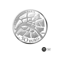 Trésors de Paris - Champs-Elysées - Monnaie de 50 Euro Argent - 5oz BE 2020