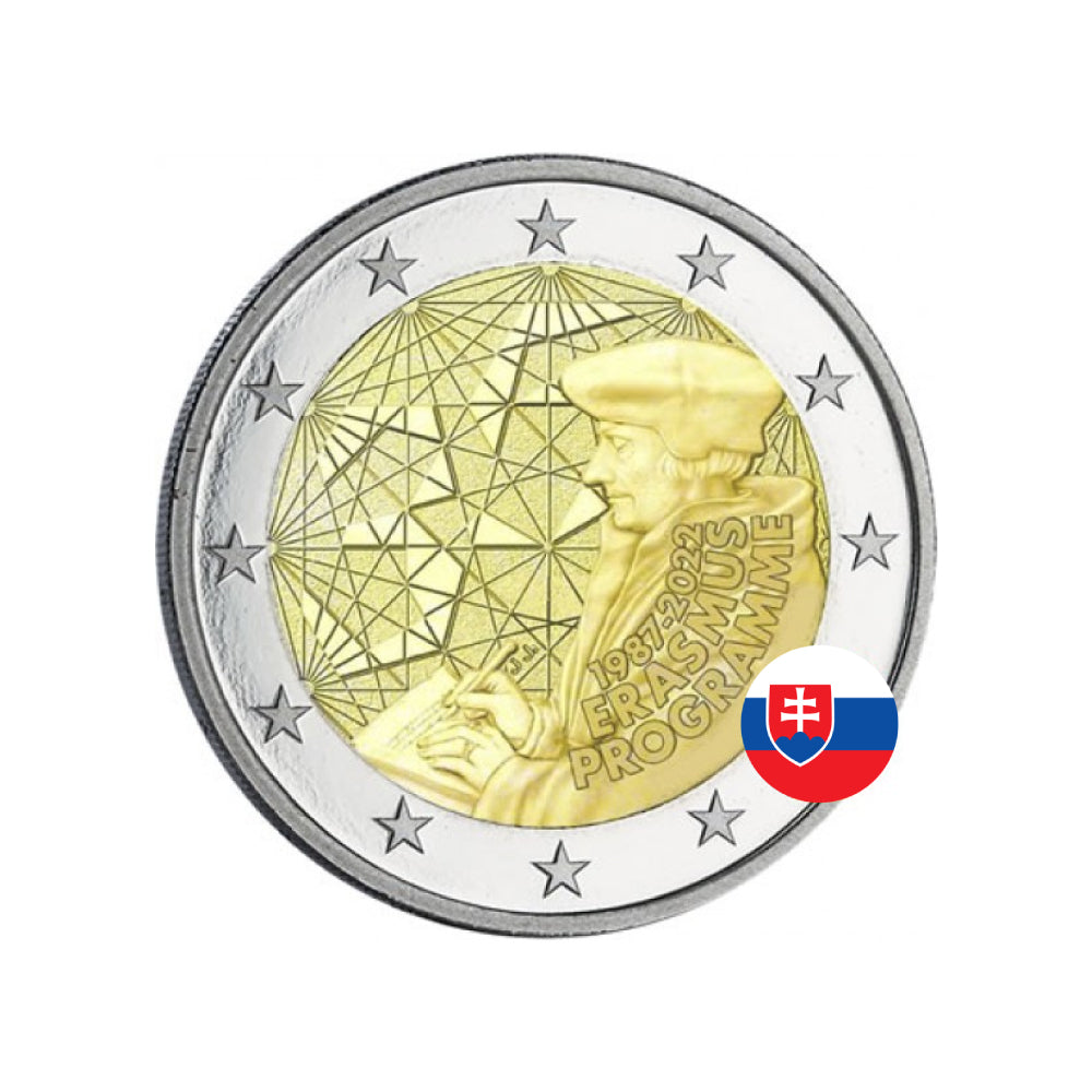 Slovaquie 2022 - 2 Euro Commémorative - 35 ans du Programme Erasmus