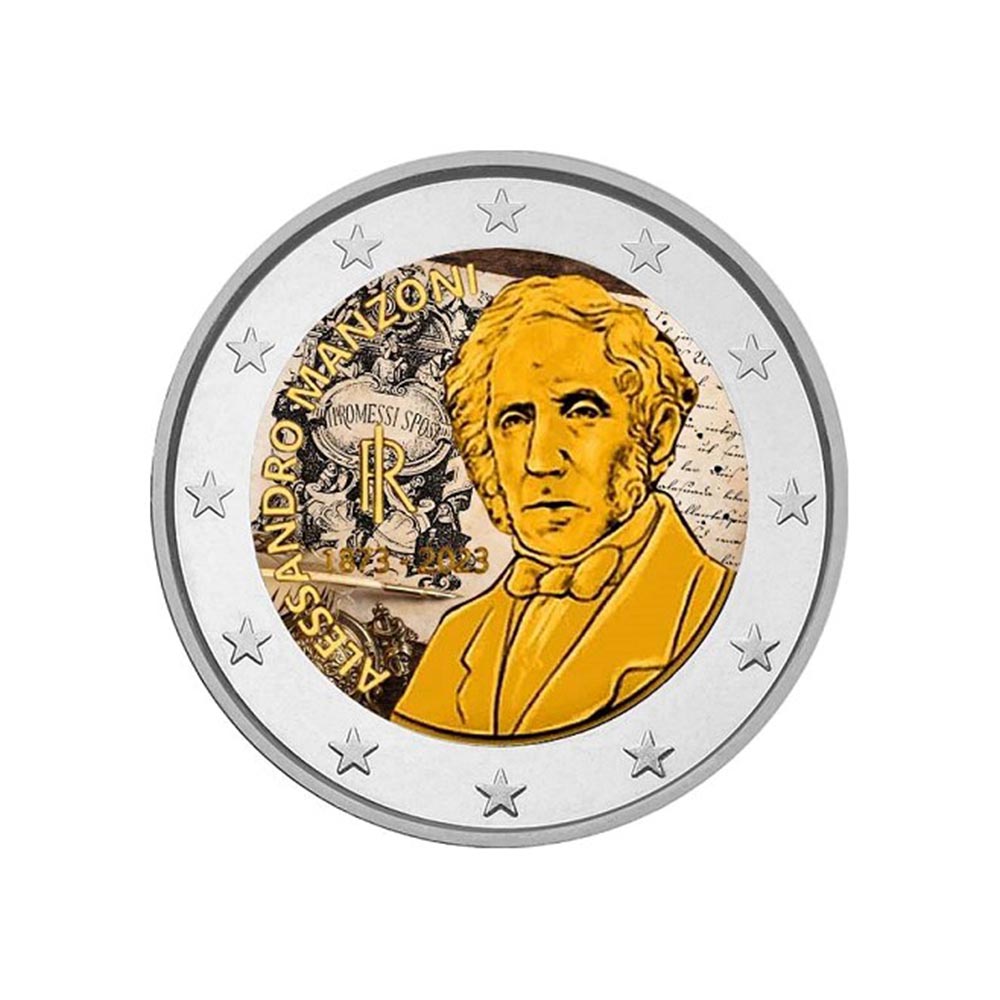 Italie 2023 - 2 Euro Commémorative - Alessandro Manzoni - Colorisée