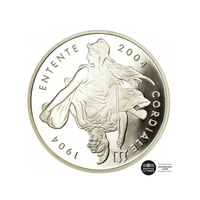 100 ans du Traité Franco-anglais - Monnaie de 1,5€ Argent - BE 2004