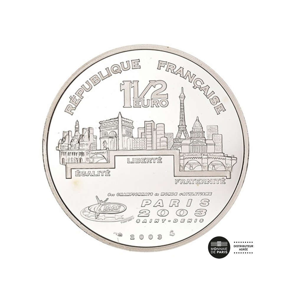 Championnats du monde d’athlétisme (Sauter) - Monnaie de 1,5€ Argent - BE 2003
