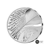L'Art de la Plume - Molière - 10 Euro Argent - BE 2022