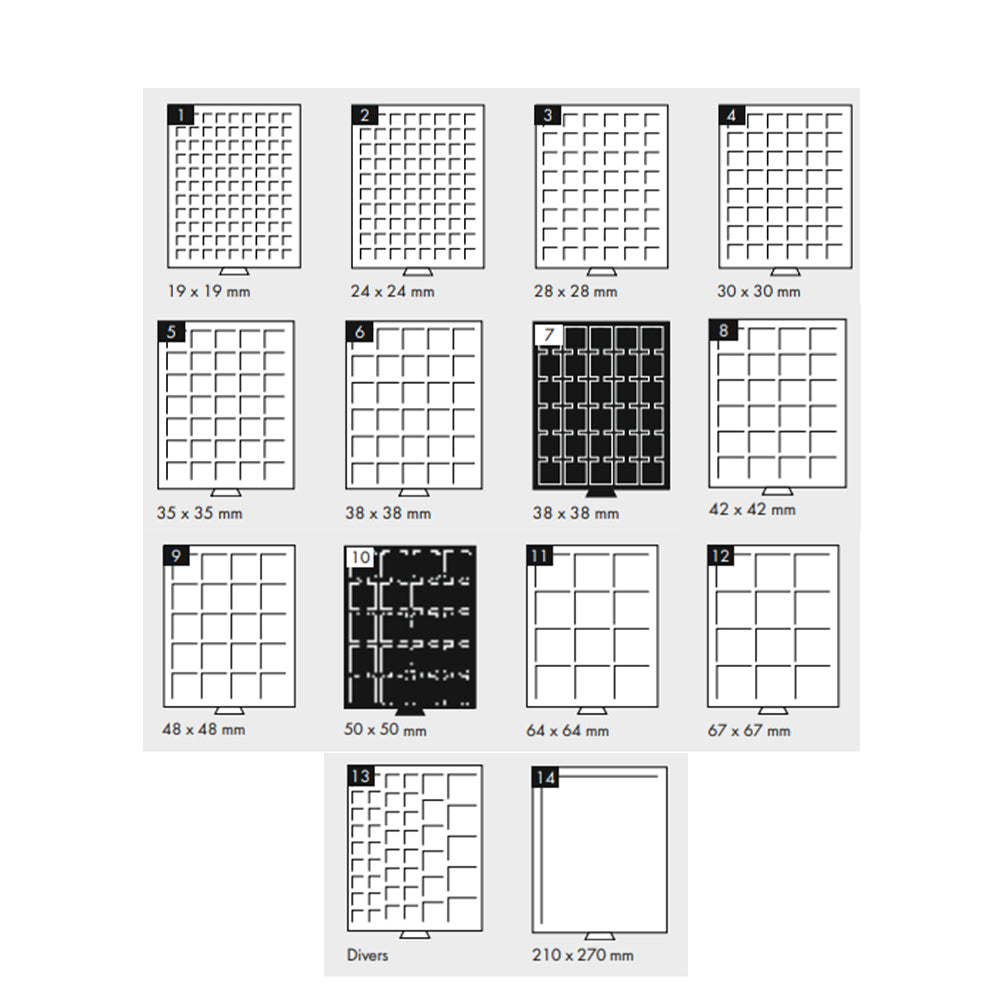Médailliers avec cases carrées