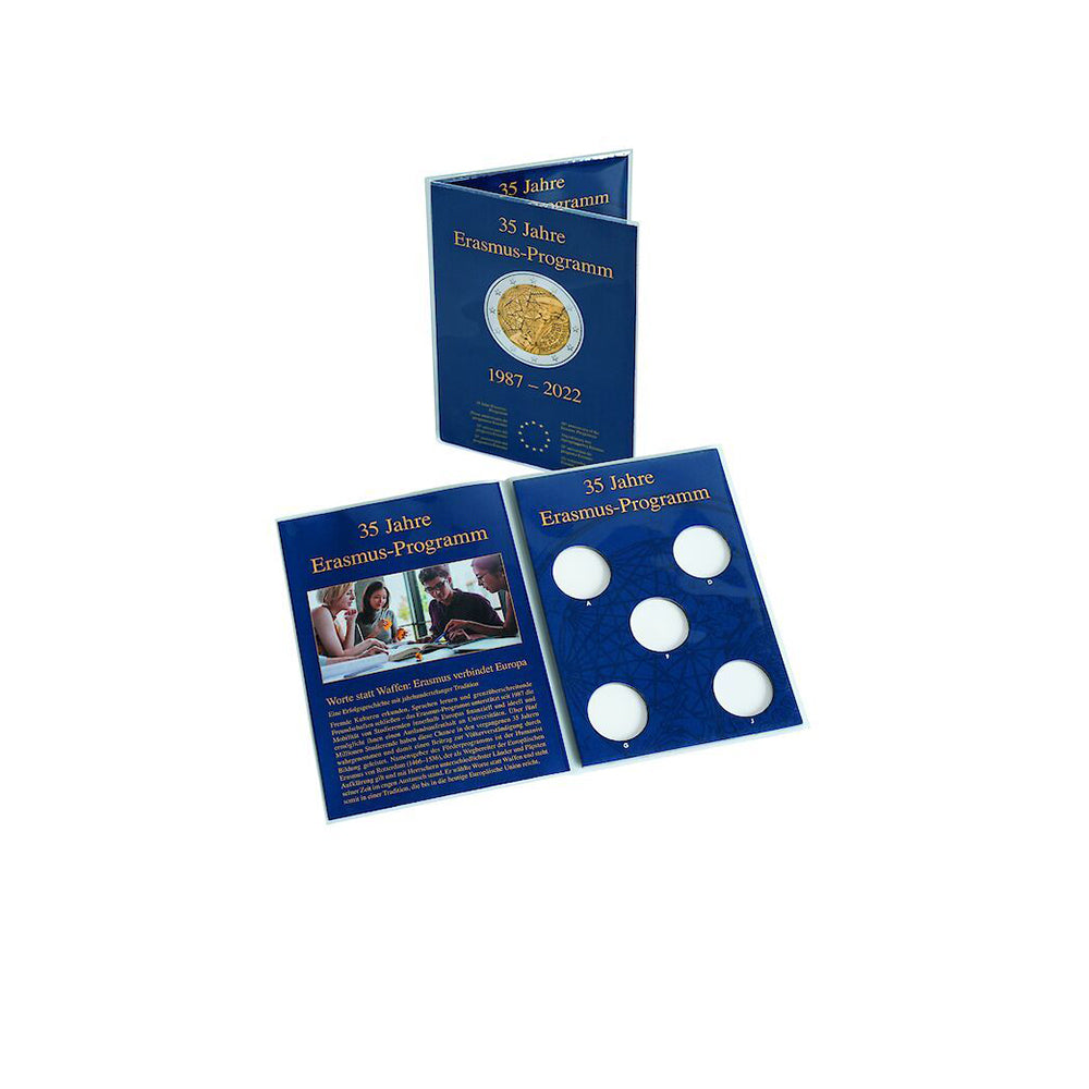 Pochette pour 5 pièces allemande de 2 euros commémoratives "Erasmus" 2022