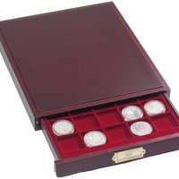 COFFRET LIGNUM EN BOIS NERVURÉ FAÇON ACAJOU - pieces-et-monnaies.com