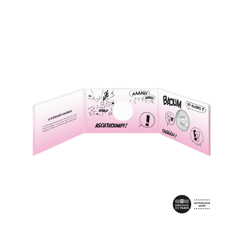 Le Schtroumpf amoureux - Monnaie de 50 Euro Argent colorisée - 2020