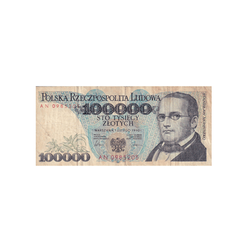 Pologne - Billet de 100 000 Zlotych - 1990