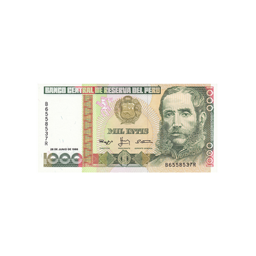 Pérou - Billet de 1000 Intis - 1986-1988