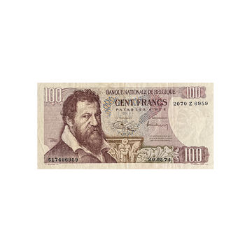 Belgique - Billet de 100 Francs - 1972