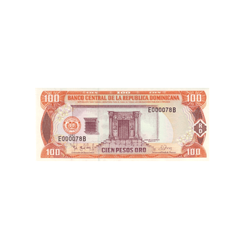 République Dominicaine - Billet de 100 Pesos d'Or - 1997-1998