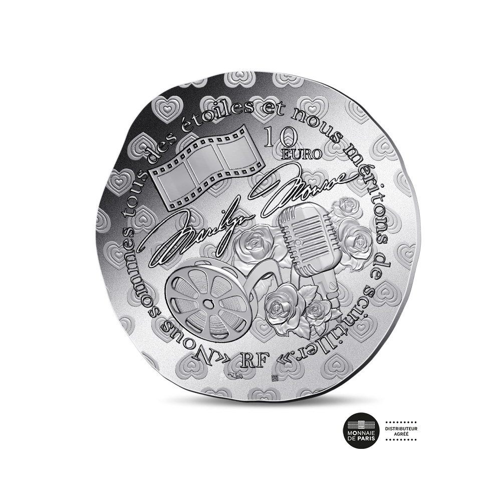 Femme du Monde - Marilyn Monroe - Monnaie de 10 Euros Argent - BE 2026