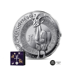 Calendrier chinois - Année de la chèvre - Monnaie de 10 Euros Argent - BE 2027