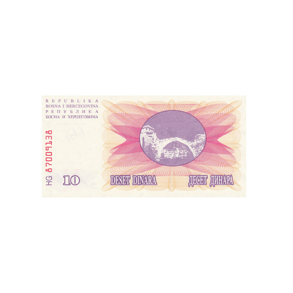 Bosnie-Herzégovine - Billet de 10 Dinars - 1992