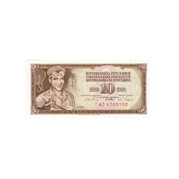 Yougoslavie - Billet de 10 Dinars - 1968-1981