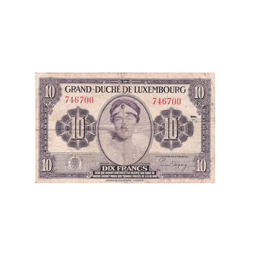 Luxemburgo - 10 ingressos para Franc - 1944-1953