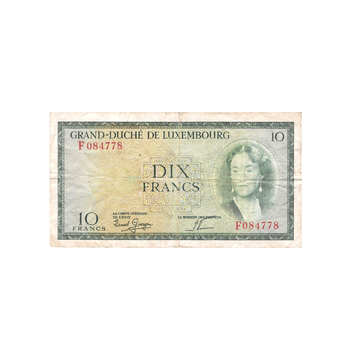 Luxemburgo - 10 ingressos para Franc - 1954