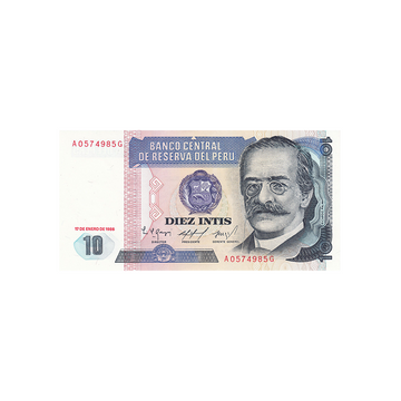 Pérou - Billet de 10 Intis - 1985-1987