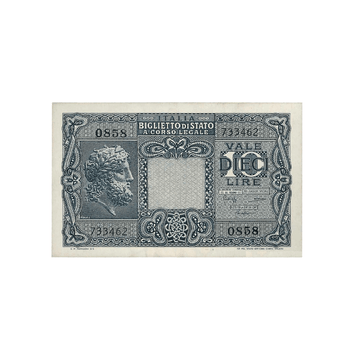 Italie - Billet de 10 Lires - 1944