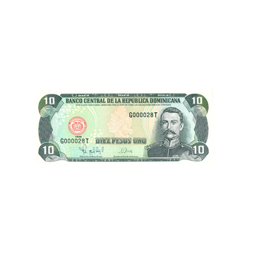 République Dominicaine - Billet de 10 Pesos d'Or - 1996-1998