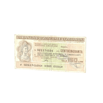 Italie - Billet de 150 Lires - Banque Provinciale Lombarde - 1976-1978