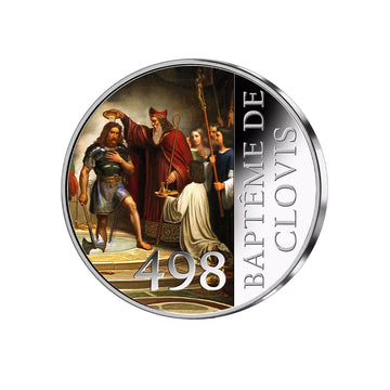 Frappe en Argent colorisé - Le baptême de Clovis - 498