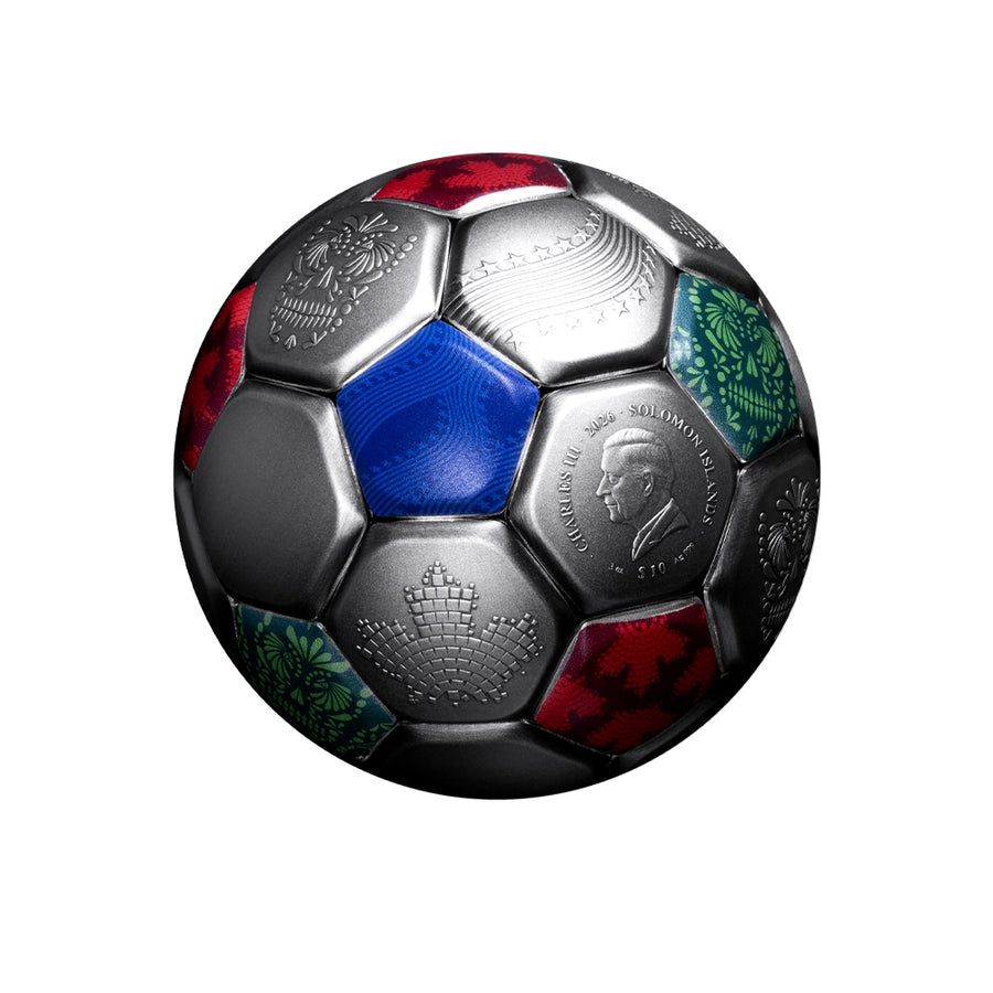 Fifa 26 - Ballon Officiel - Monnaie de 10 Dollars Argent - Antique Finish 2025