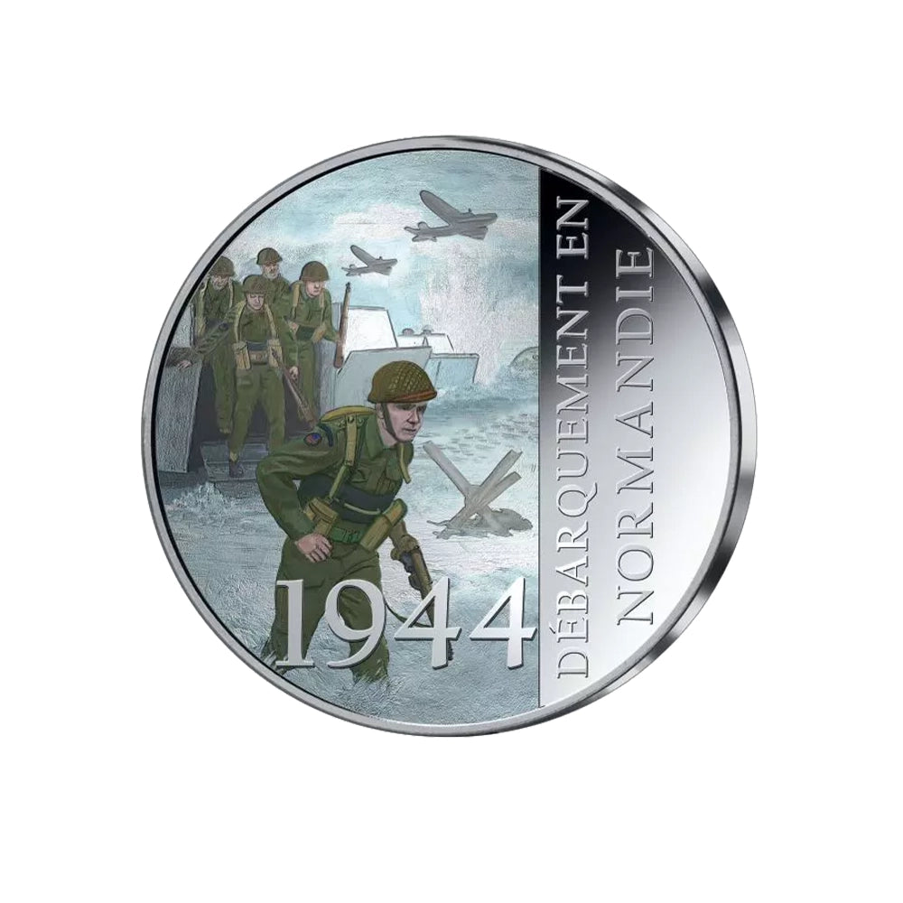 Frappe en Argent colorisée - Débarquement en Normandie - 1944