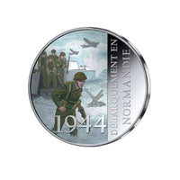Frappe en Argent colorisée - Débarquement en Normandie - 1944