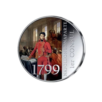 Frappe en Argent colorisée - Napoléon Bonaparte Premier Consul de 1799