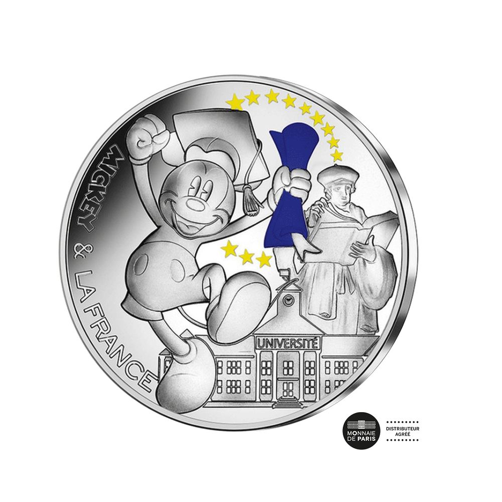 Mickey & La France - Université - Monnaie de 50 Euros Argent - 2018