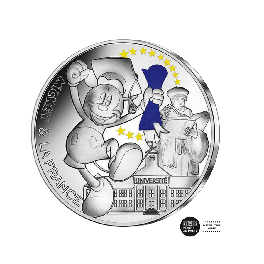 Mickey & La France - Université - Monnaie de 50 Euros Argent - 2018