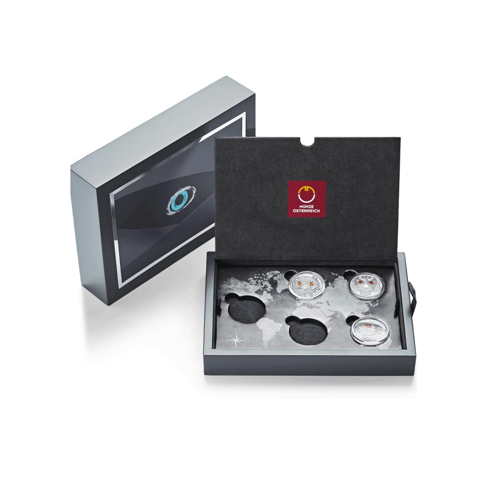 Austria 2023 - The eyes of the continents - Box of € 5 currencies of € 20 money - BE