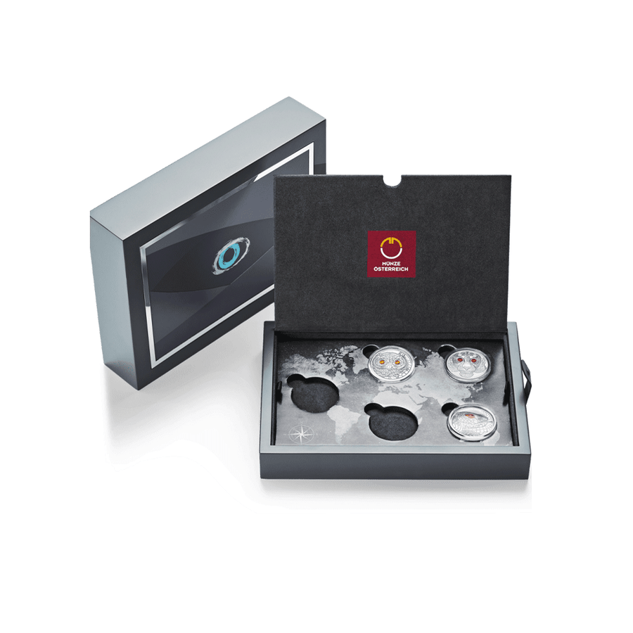 Autriche 2023 - Les Yeux des Continents - Coffret de 5 monnaies de 20€ Argent - BE