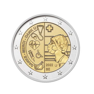 Belgium 2022 - 2 Euro commemorative - Thank you to hospital staff - Colorized