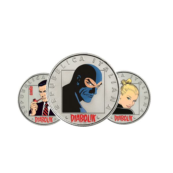 Italie 2023 - Diabolik - Lot de 3 monnaies de 5€ Coincard