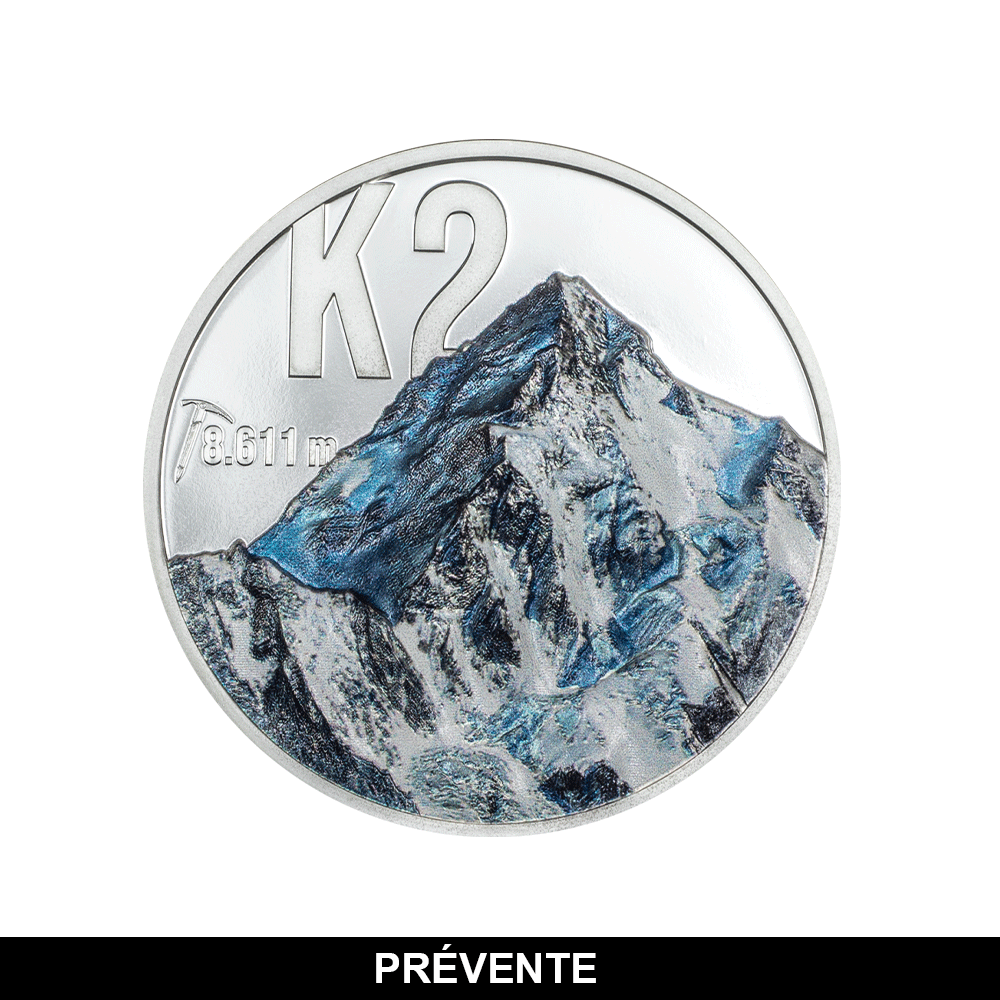 Peaks - K2 - Monnaie de 10$ Argent 2 Oz - BE 2024
