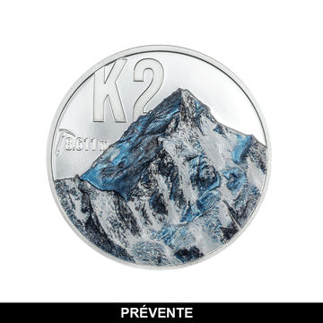 Peaks - K2 - Monnaie de 10$ Argent 2 Oz - BE 2024