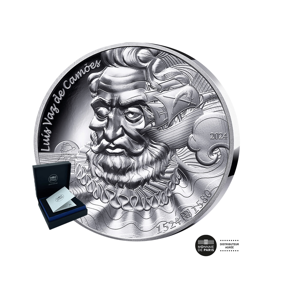 Luiz Vas de Camoes - Monnaie de 20€ Argent Haut Relief - BE 2024