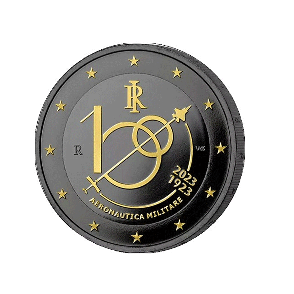 Italie 2023 - 2 Euro Commémorative - 100 ans de l'Armée de l'Air Italienne - Ruthenium
