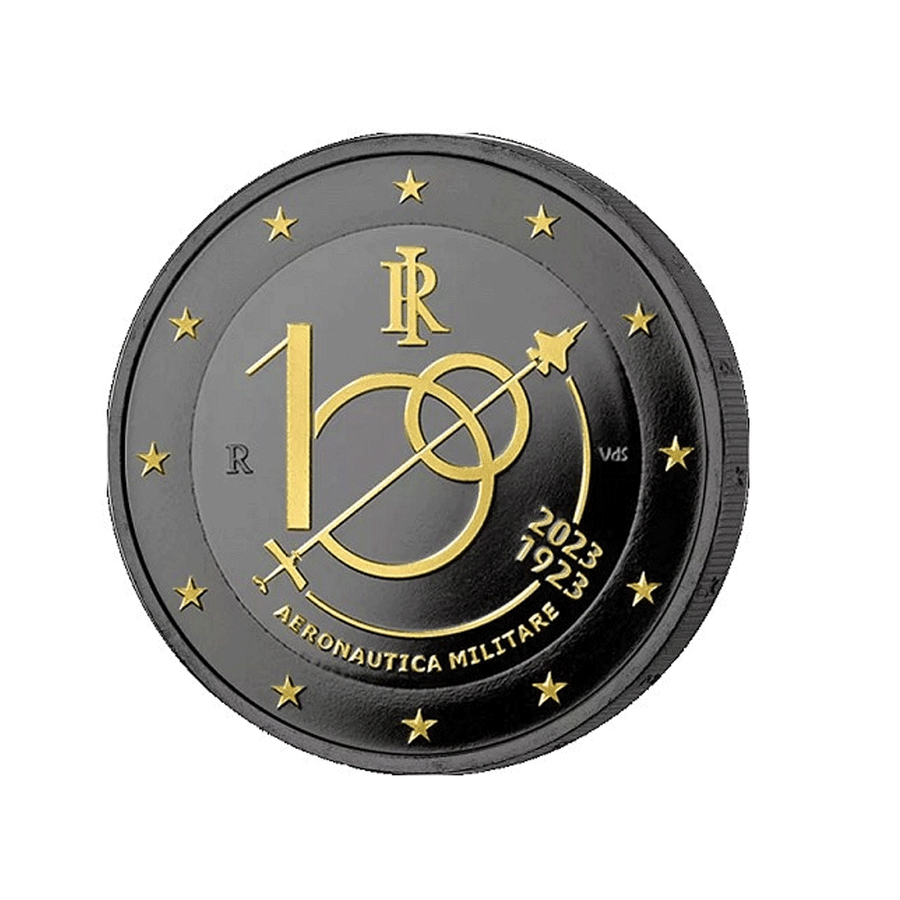 Italie 2023 - 2 Euro Commémorative - 100 ans de l'Armée de l'Air Italienne - Ruthenium